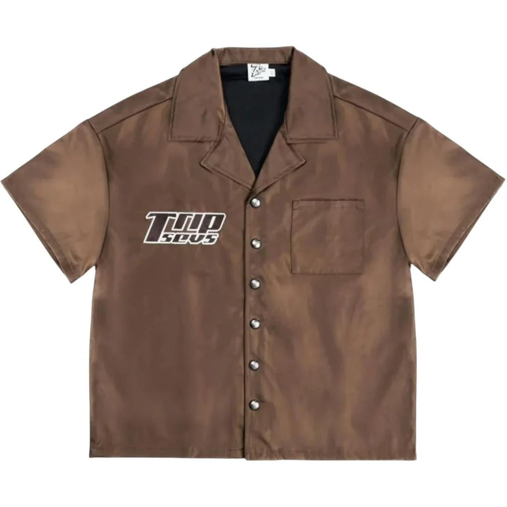 TRIPLE SEVENS X SNIPER GANG 7SNIPER NYLON BUTTON UP BROWN SET