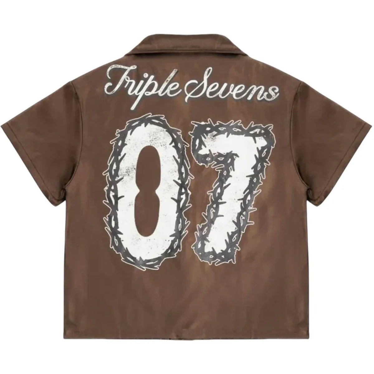 TRIPLE SEVENS X SNIPER GANG 7SNIPER NYLON BUTTON UP BROWN SET