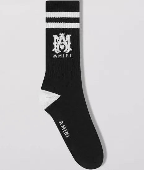 Amiri Ribbed M.A Socks Black White