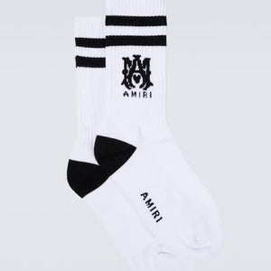Amiri Ribbed M.A Socks White Black