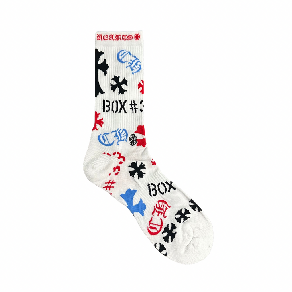 CHROME HEARTS STENCIL SOCKS WHITE