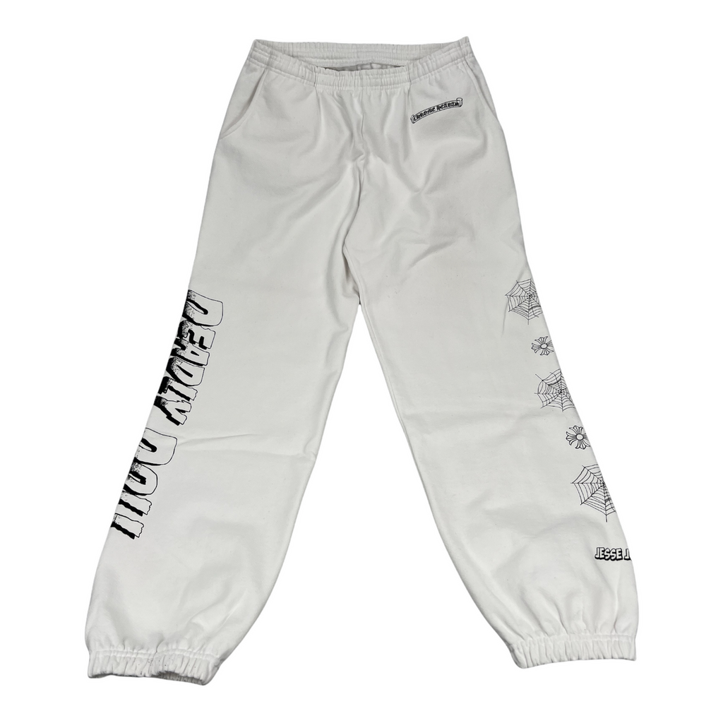 CHROME HEARTS WHITE DEADLY DOLL SWEATPANTS