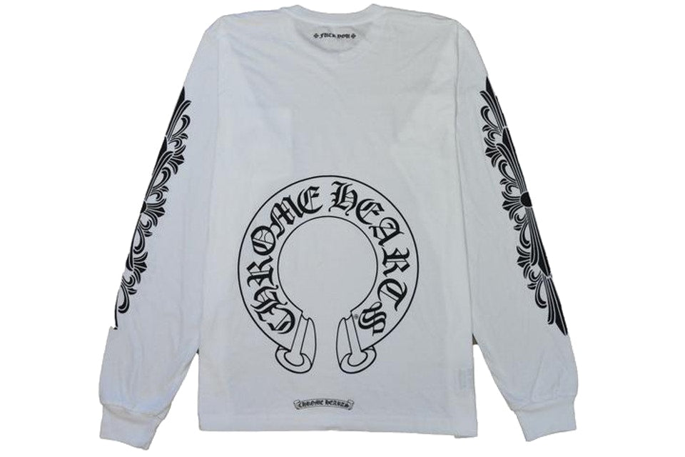 CHROME HEARTS HORSESHOE WHITE LONGSLEEVE T-SHIRT