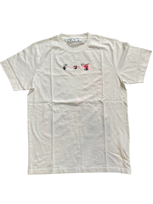 OFF WHITE White Acrylic Arrow Graphic T-Shirt