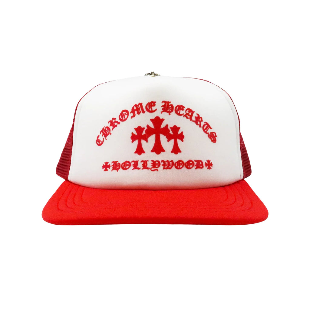 CHROME HEARTS RED/WHITE KING TACO TRUCKER HAT