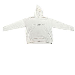 GIVENCHY WHITE EMBOSSED LOGO HOODY